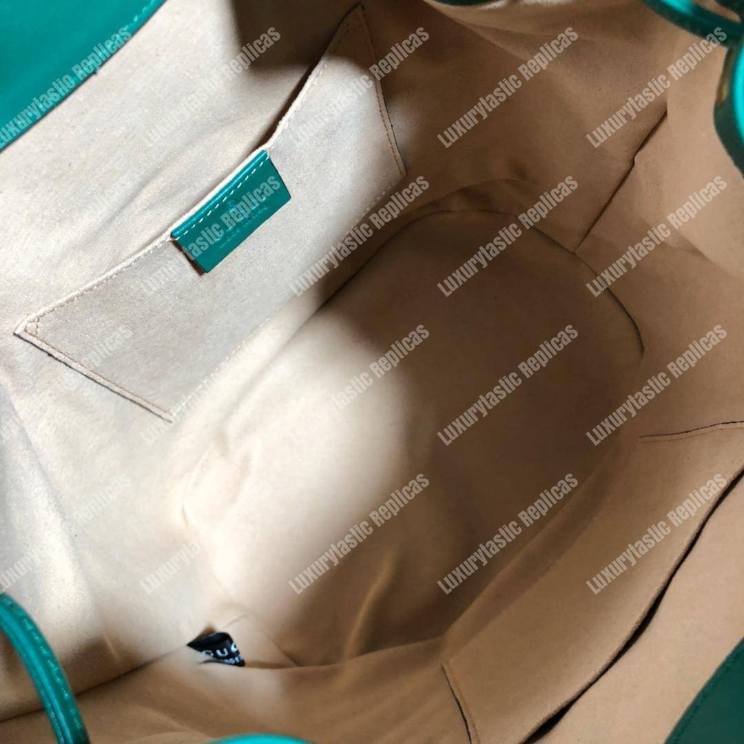 G*u*i gg marmont chevron leather bucket bag emerald green