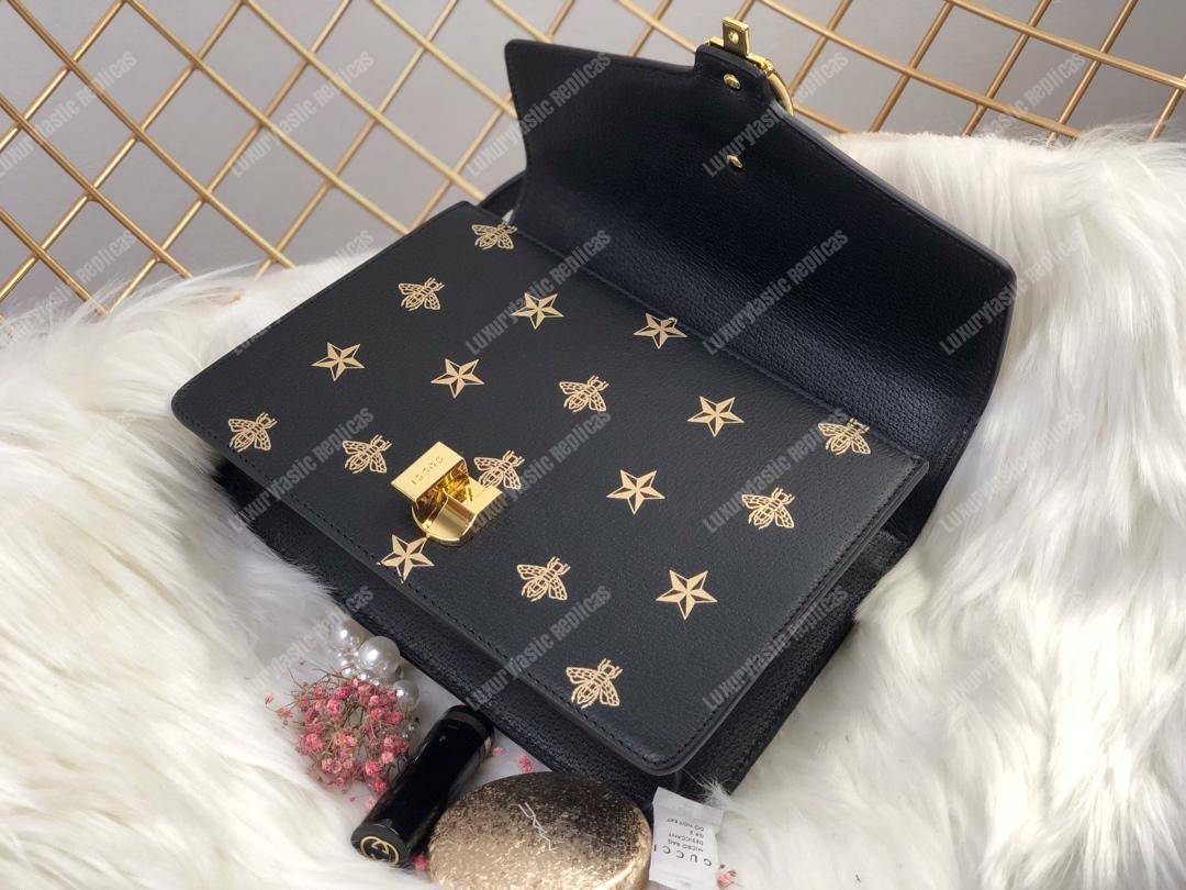G*u*i sylvie bee star small shoulder bag black