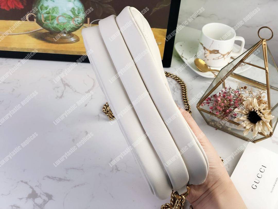G*u*i gg marmont mini chain bag 3 zips white