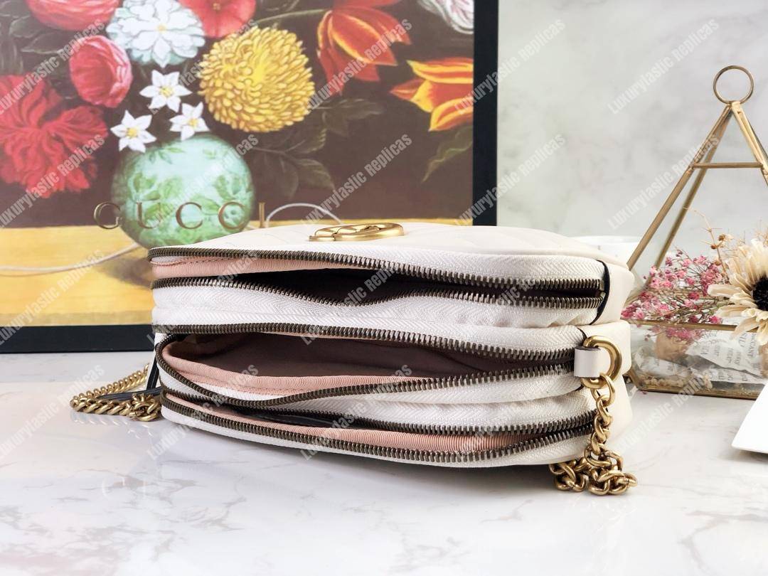 G*u*i gg marmont mini chain bag 3 zips white