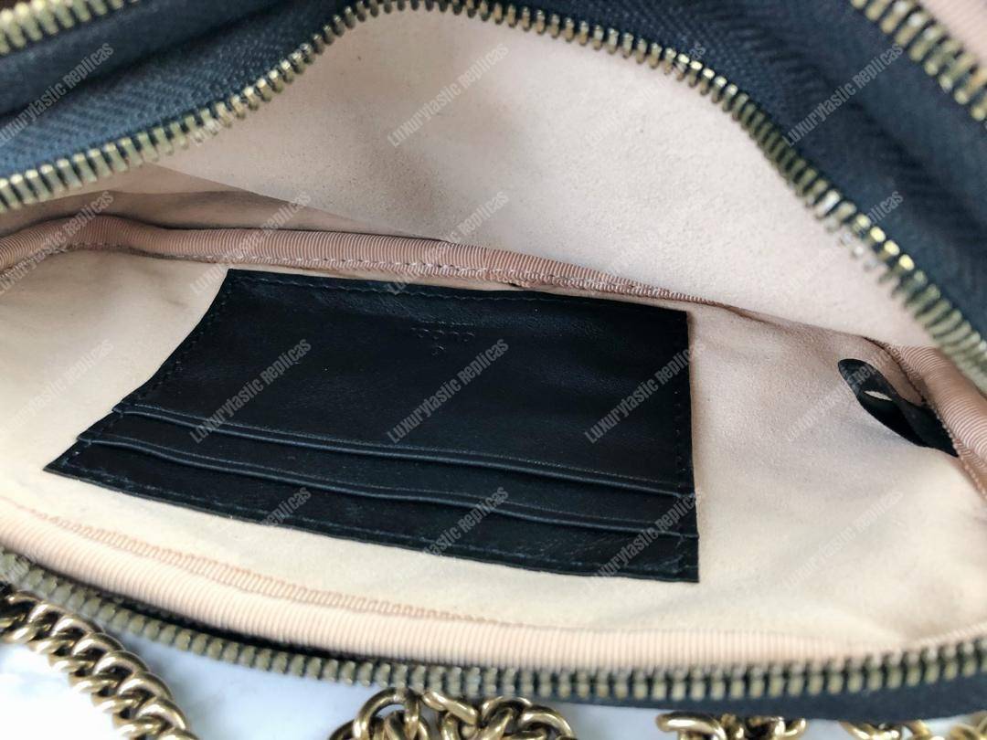 G*u*i gg marmont mini chain bag 3 zips black