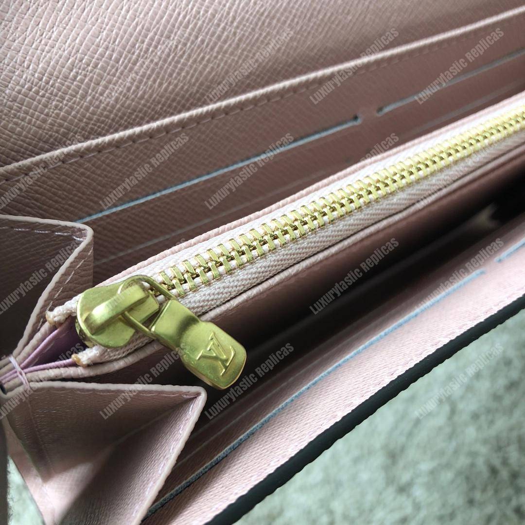 LV Sarah Wallet Damier Ebene Rose Ballerine
