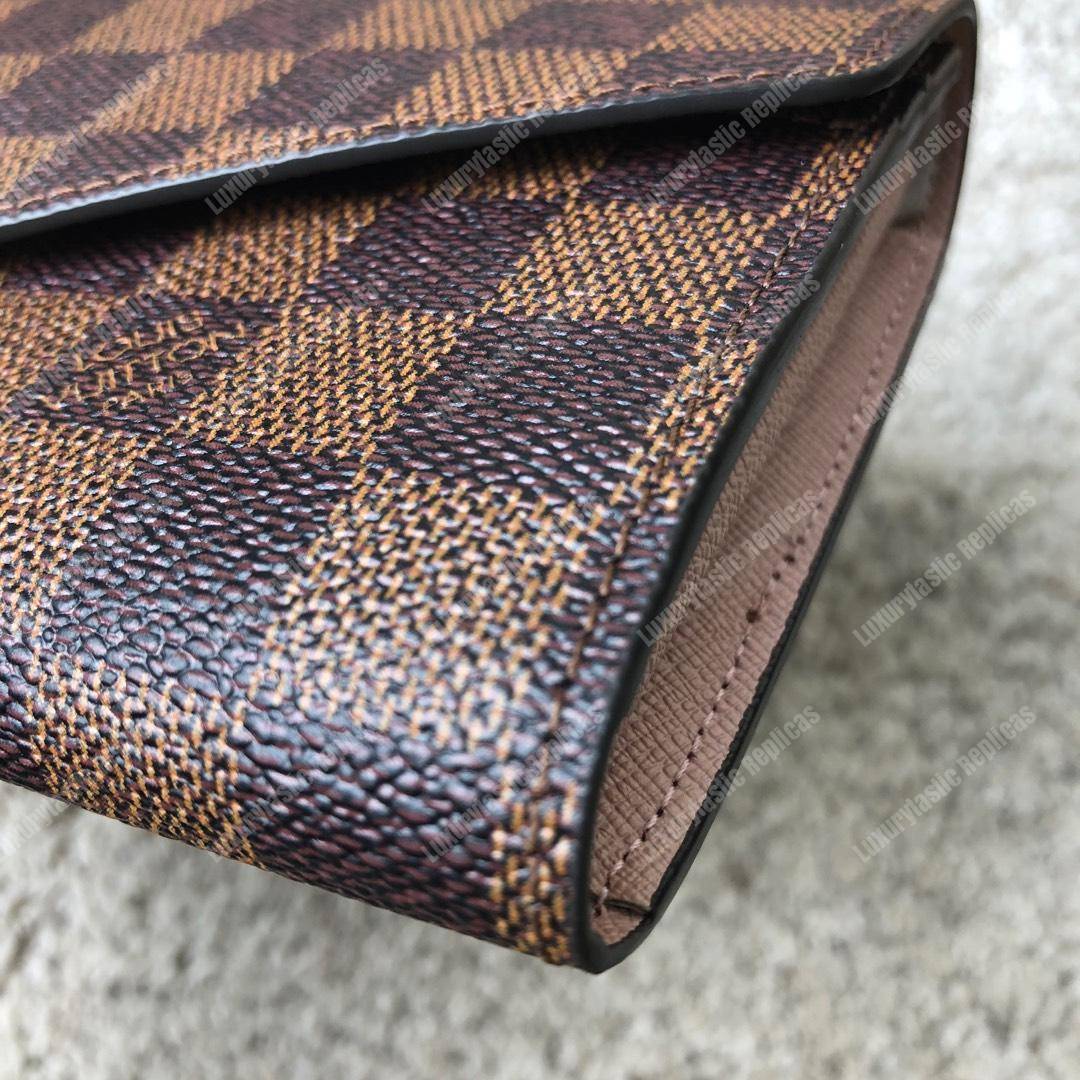 LV Sarah Wallet Damier Ebene Rose Ballerine