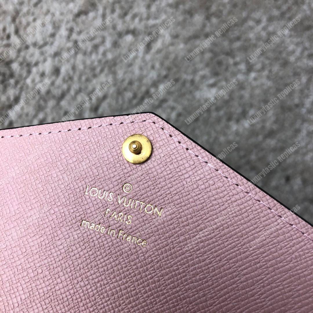 LV Sarah Wallet Damier Ebene Rose Ballerine