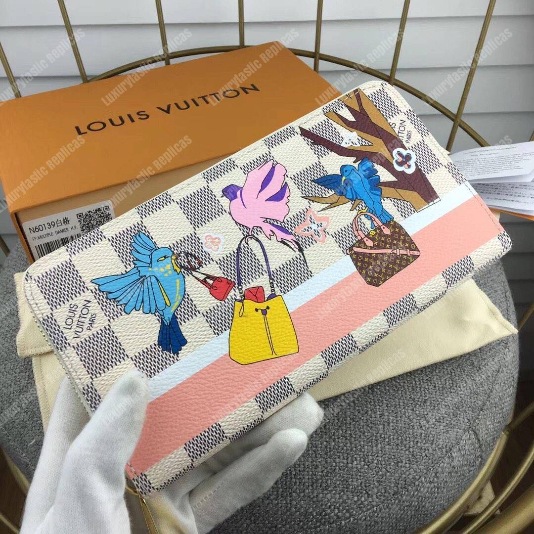 LV Zippy Wallet Damier Azure Bird Print
