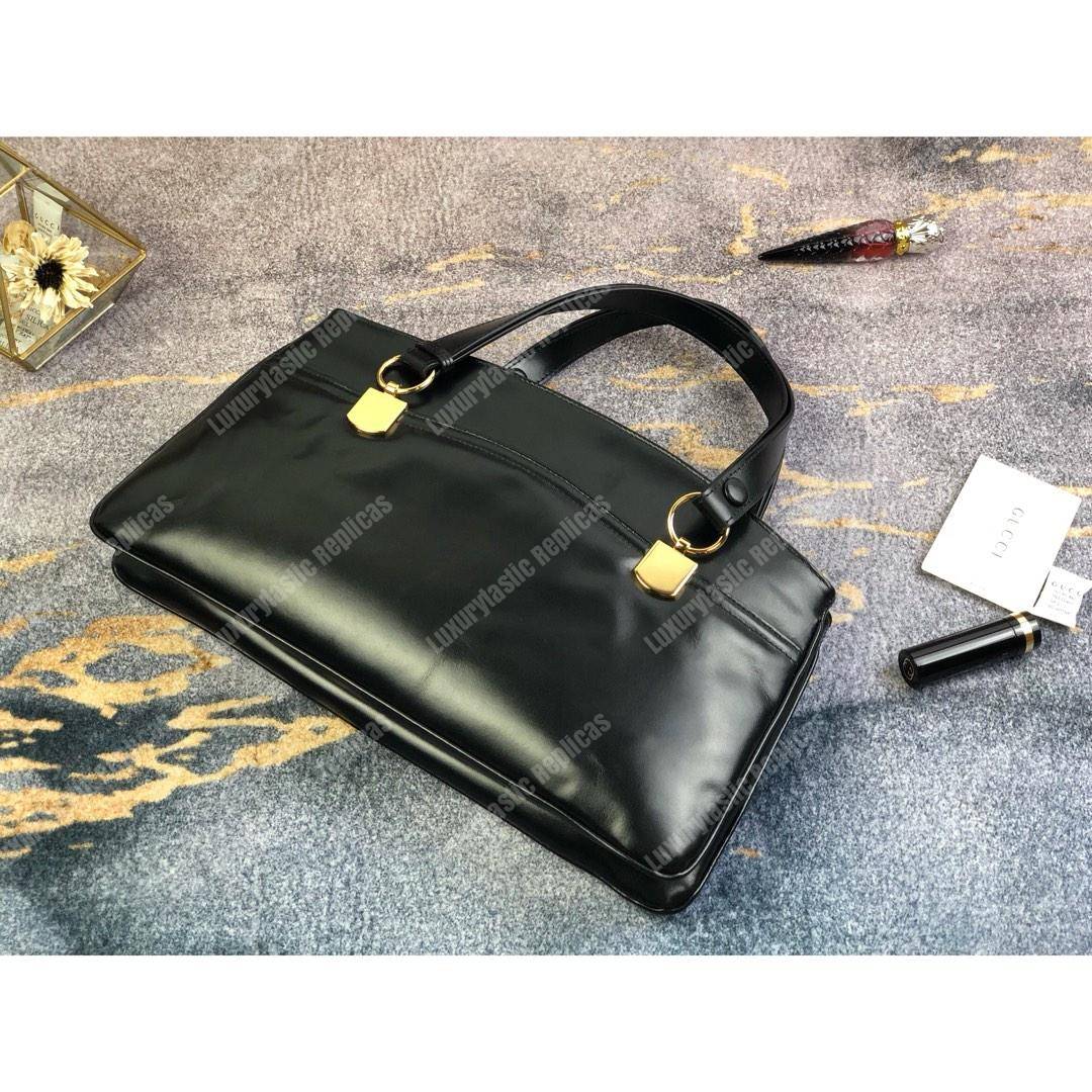 G*u*i arli large top handle bag black