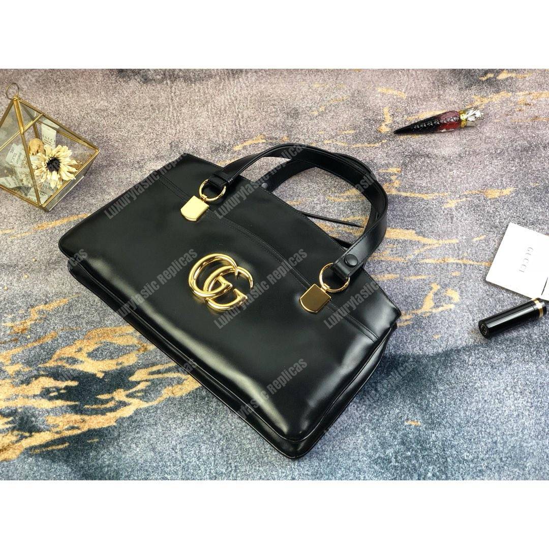 G*u*i arli large top handle bag black