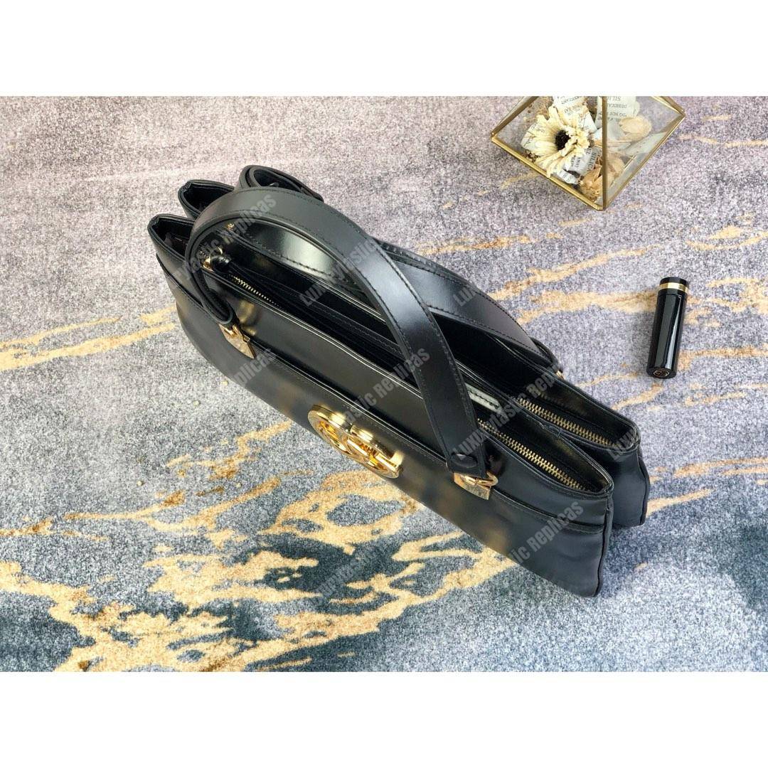 G*u*i arli large top handle bag black