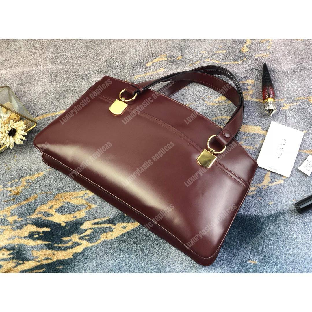 G*u*i arli large top handle bag burgundy