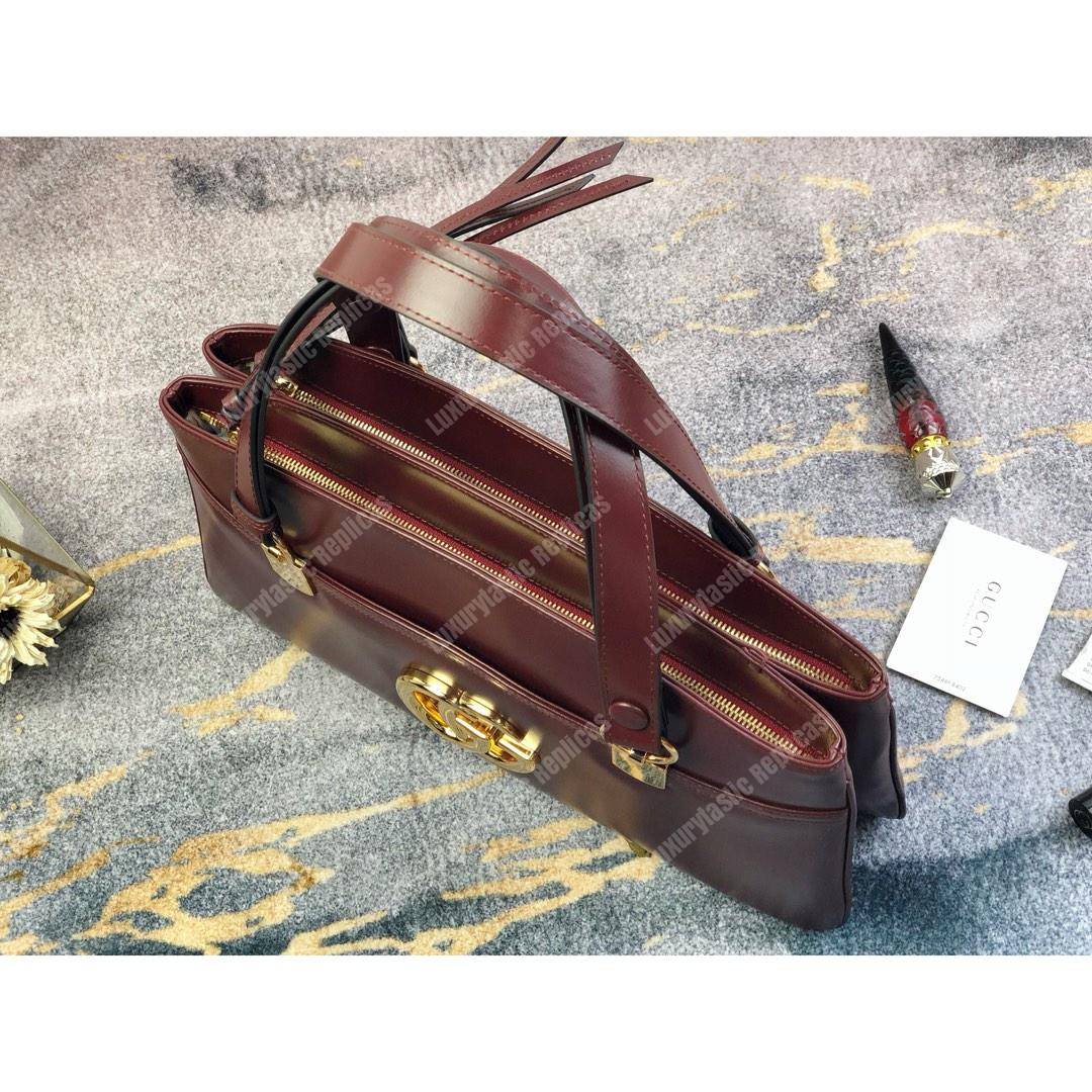 G*u*i arli large top handle bag burgundy