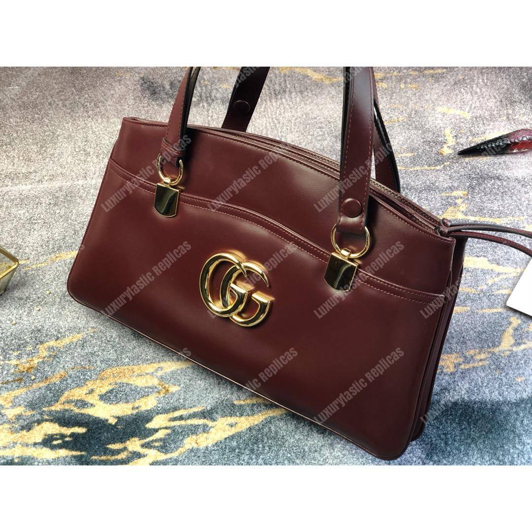 G*u*i arli large top handle bag burgundy