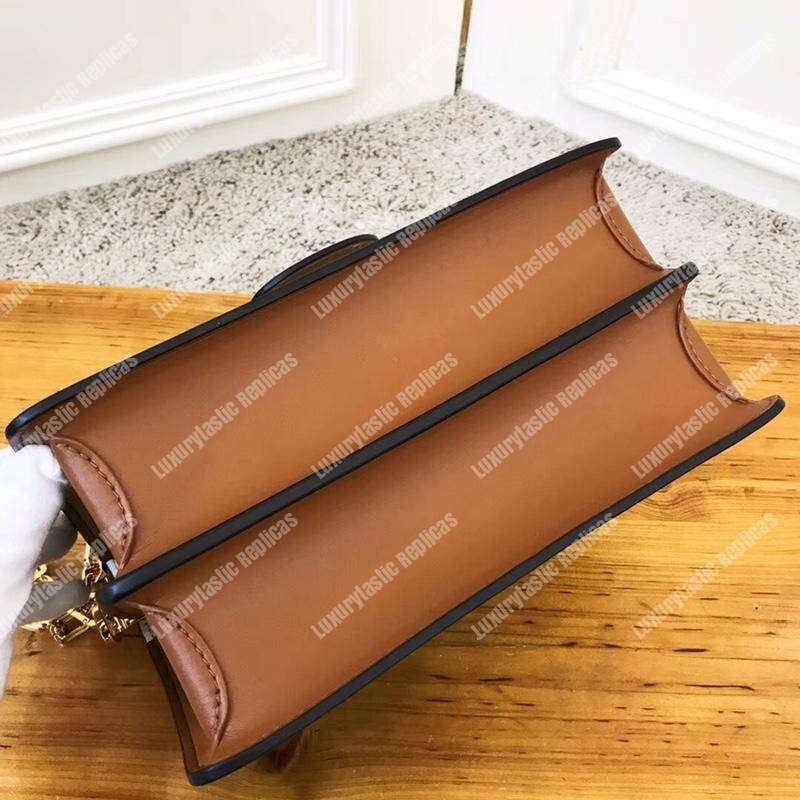 LV Dauphine MM Taurillon Leather Blackberry/Snow