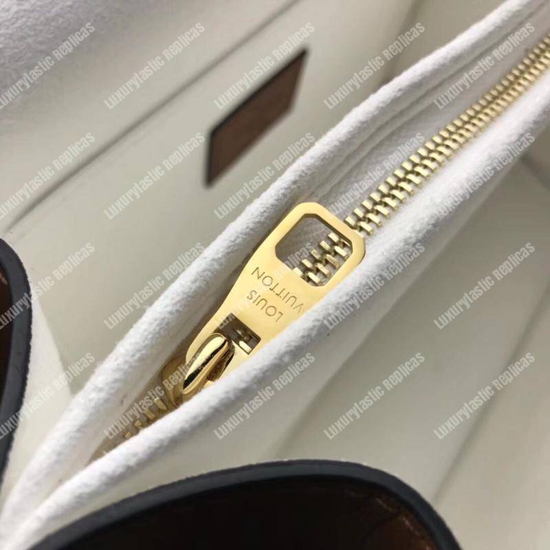 LV Dauphine MM Taurillon Leather Blackberry/Snow