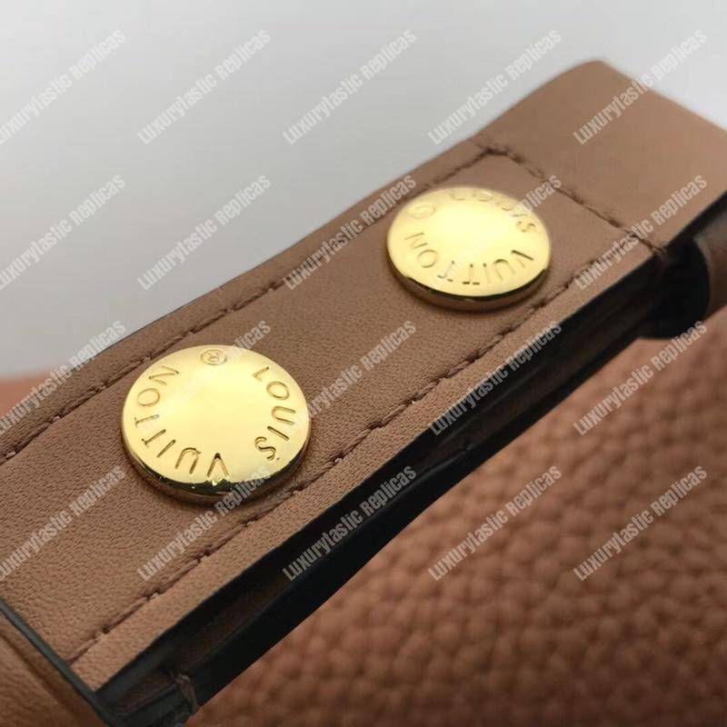 LV Dauphine MM Taurillon Leather Bruni/Strawberry Milk