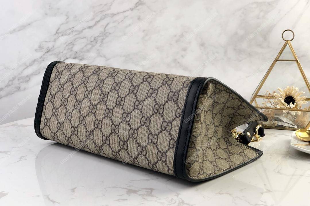 G*u*i padlock small shoulder bag black