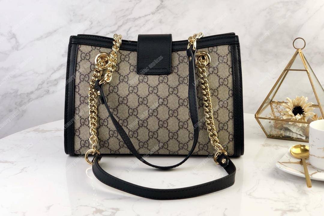 G*u*i padlock small shoulder bag black