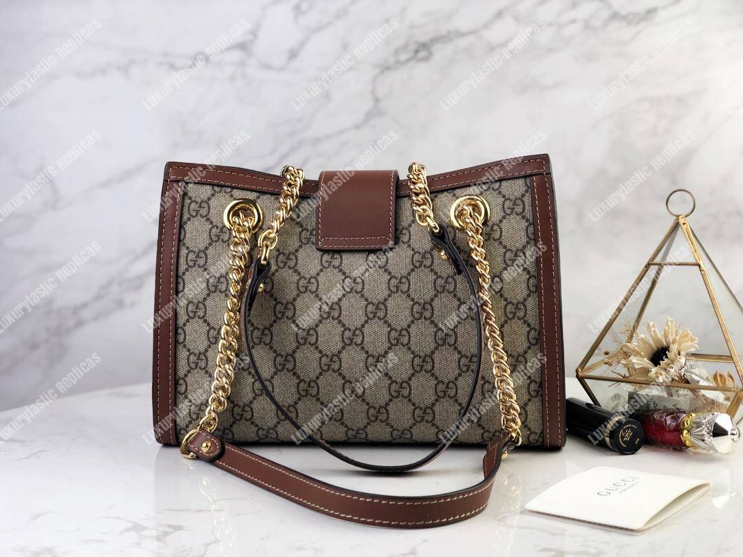 G*u*i padlock small shoulder bag brown