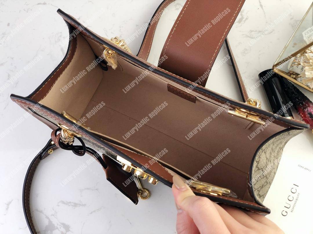 G*u*i padlock small shoulder bag brown