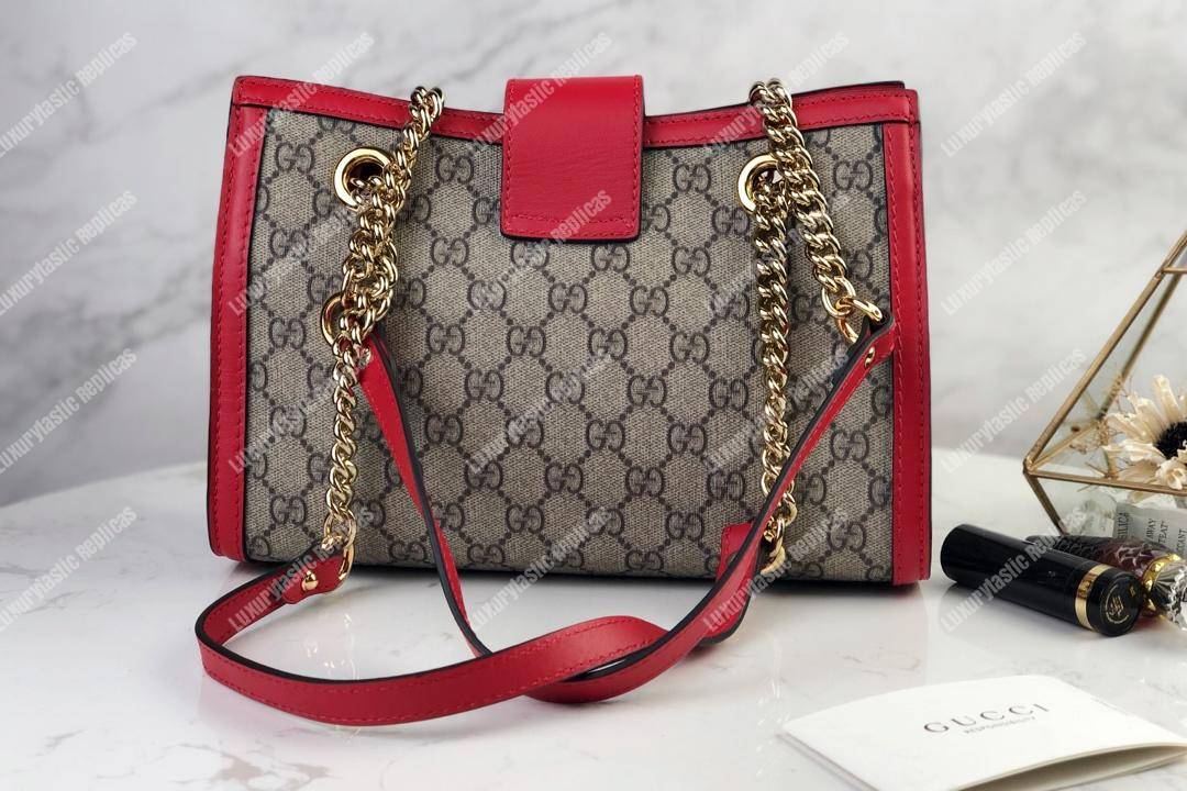 G*u*i padlock small shoulder bag red
