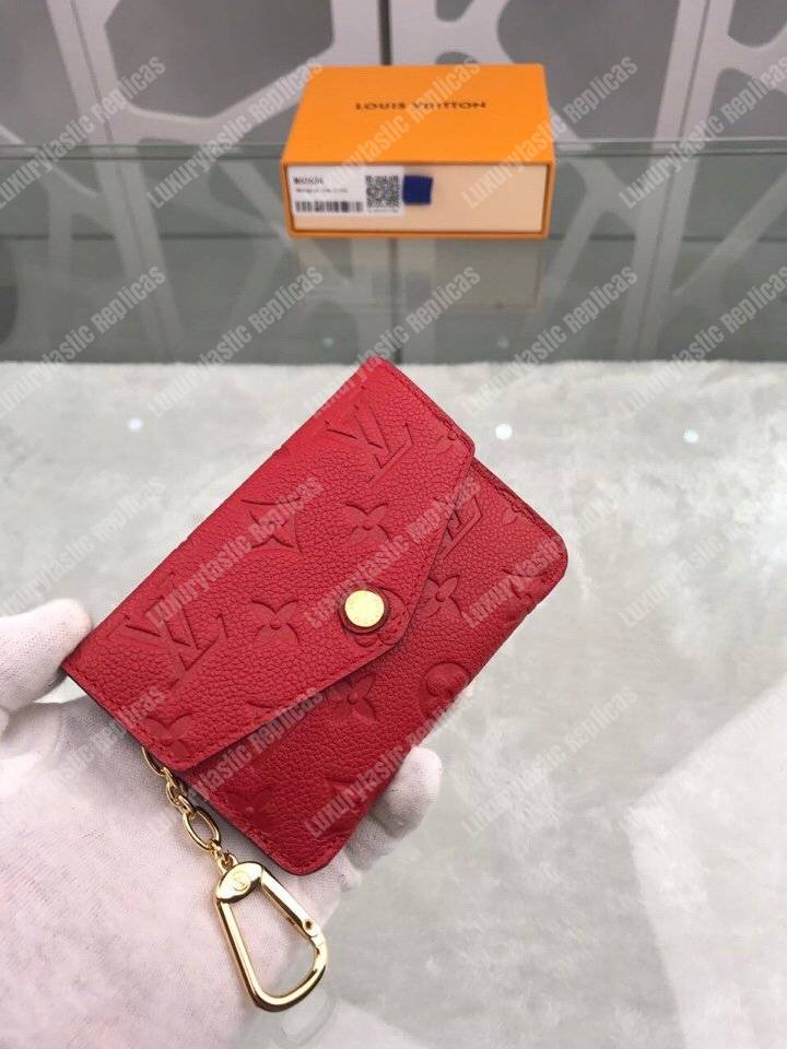 LV Key Pouch Monogram Empreinte Cerise