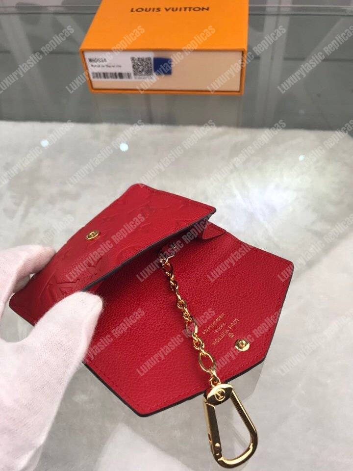 LV Key Pouch Monogram Empreinte Cerise