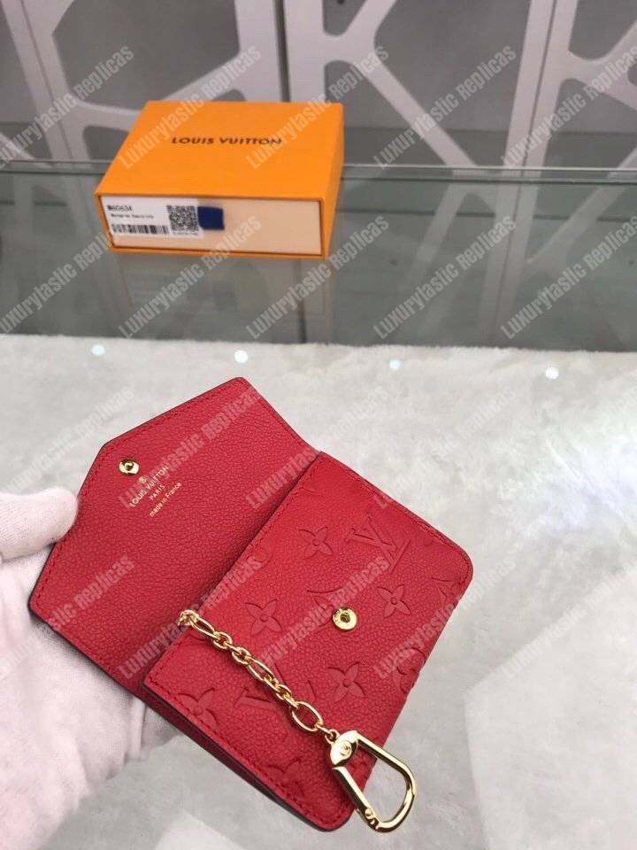 LV Key Pouch Monogram Empreinte Cerise