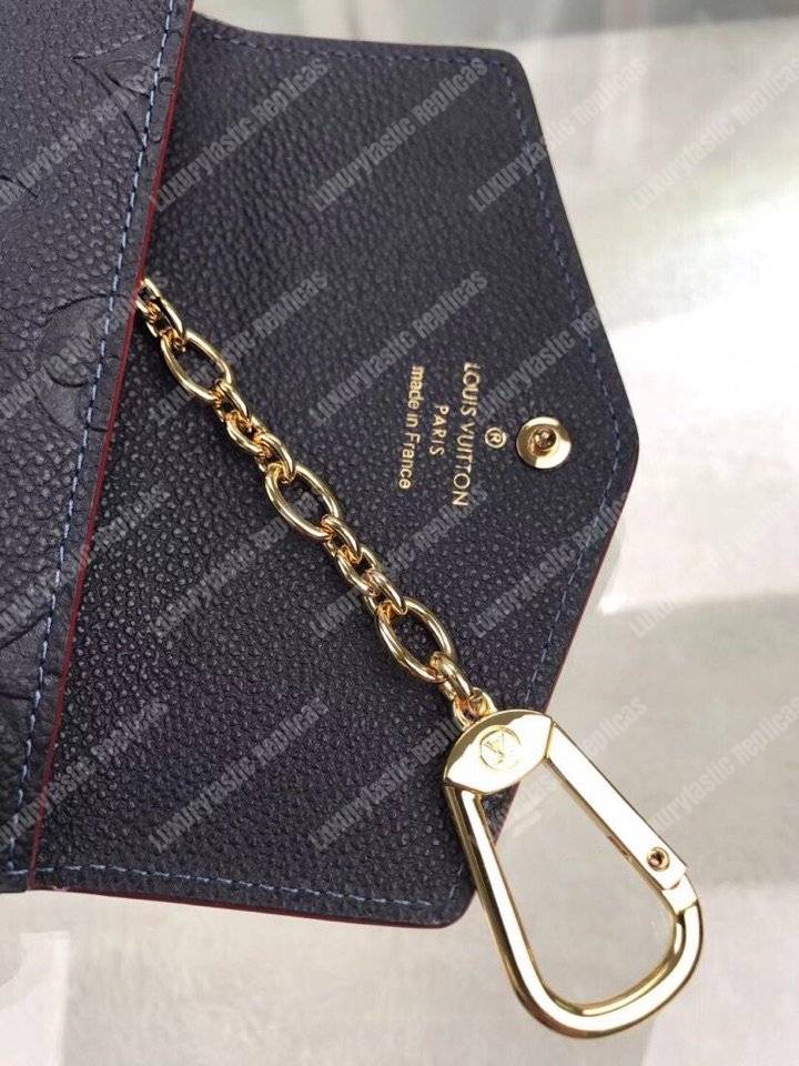 LV Key Pouch Monogram Empreinte Leather Marine Rouge