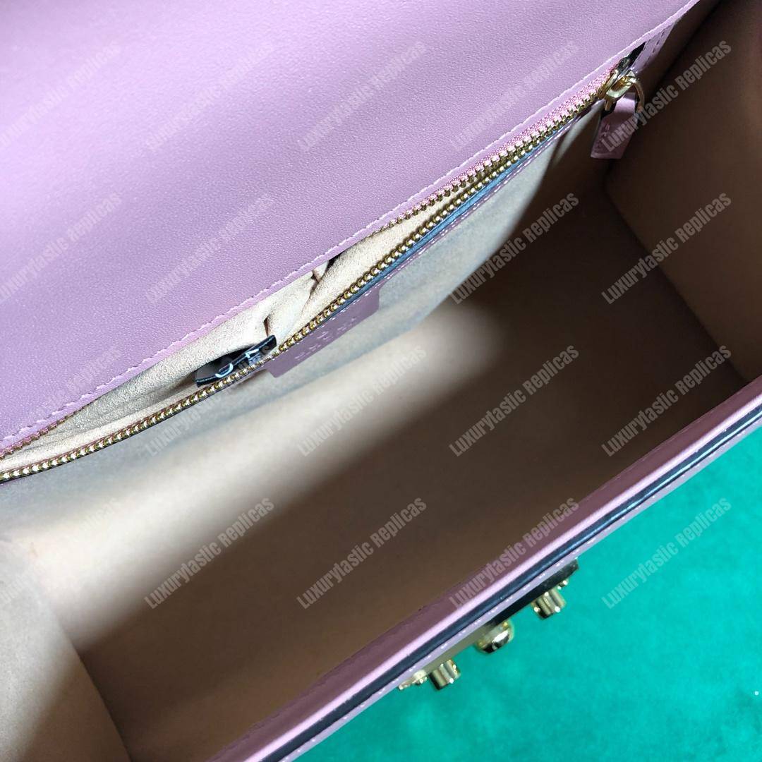 G*u*i padlock leather shoulder bag pink