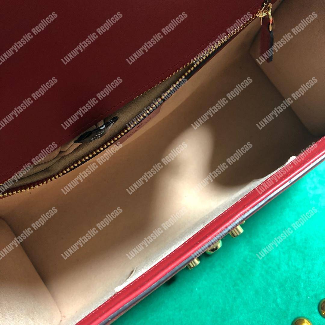 G*u*i padlock leather shoulder bag red