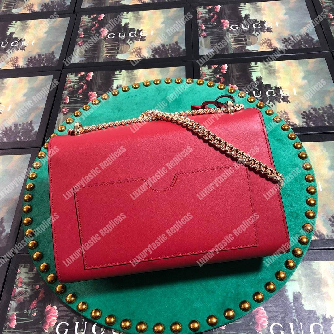 G*u*i padlock leather shoulder bag red