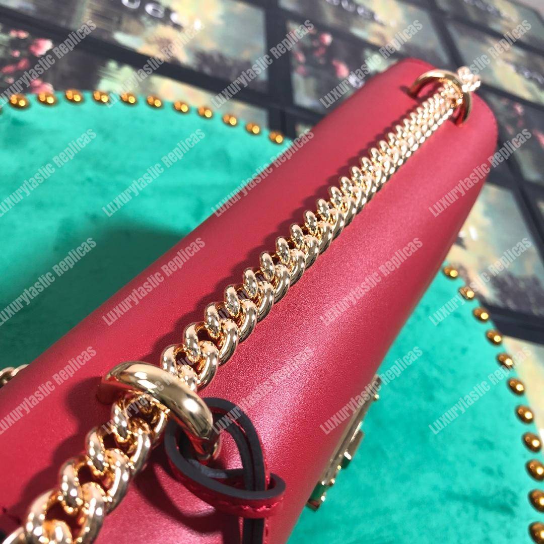 G*u*i padlock leather shoulder bag red