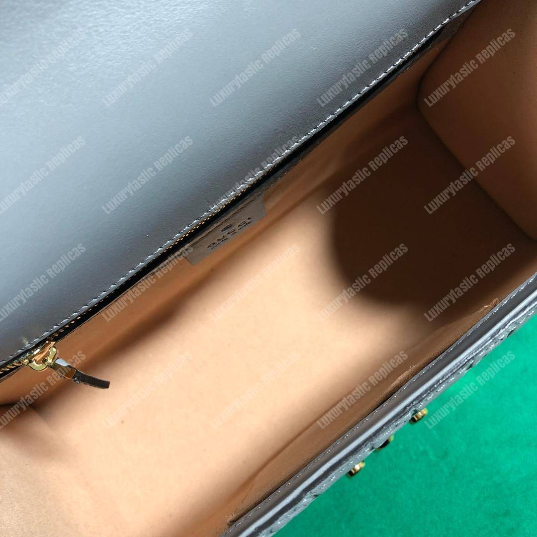 G*u*i padlock medium signature shoulder bag dusty gray