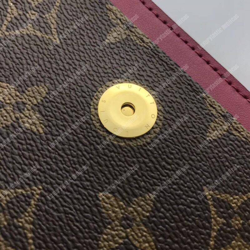 LV Flore Chain Wallet Monogram Fuchsia