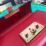 G*u*i padlock small leather shoulder bag red