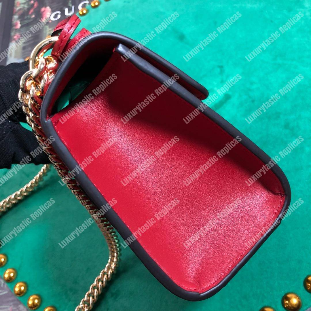 G*u*i padlock small leather shoulder bag red