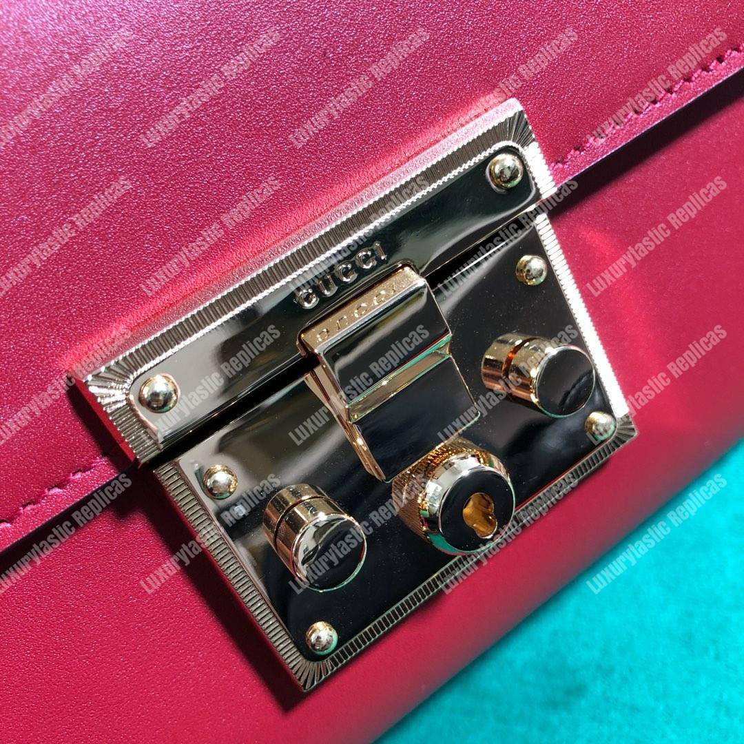 G*u*i padlock small leather shoulder bag red