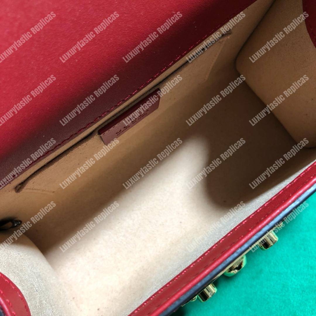 G*u*i padlock small leather shoulder bag red