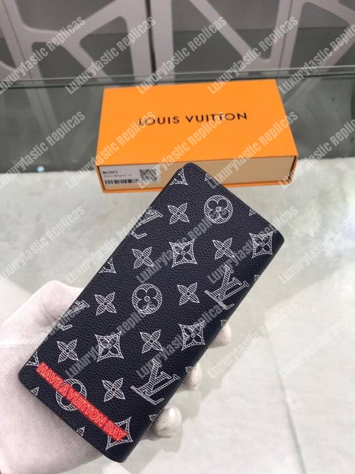 LV Brazza Wallet Monogram Upside Down Canvas Infrarouge Initials