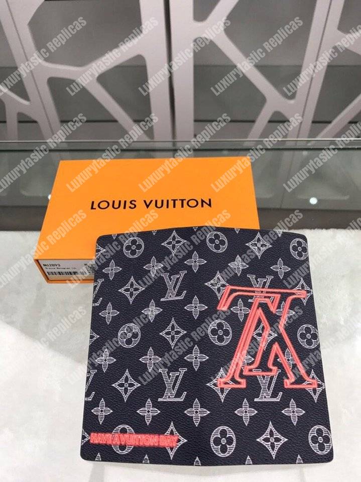 LV Brazza Wallet Monogram Upside Down Canvas Infrarouge Initials