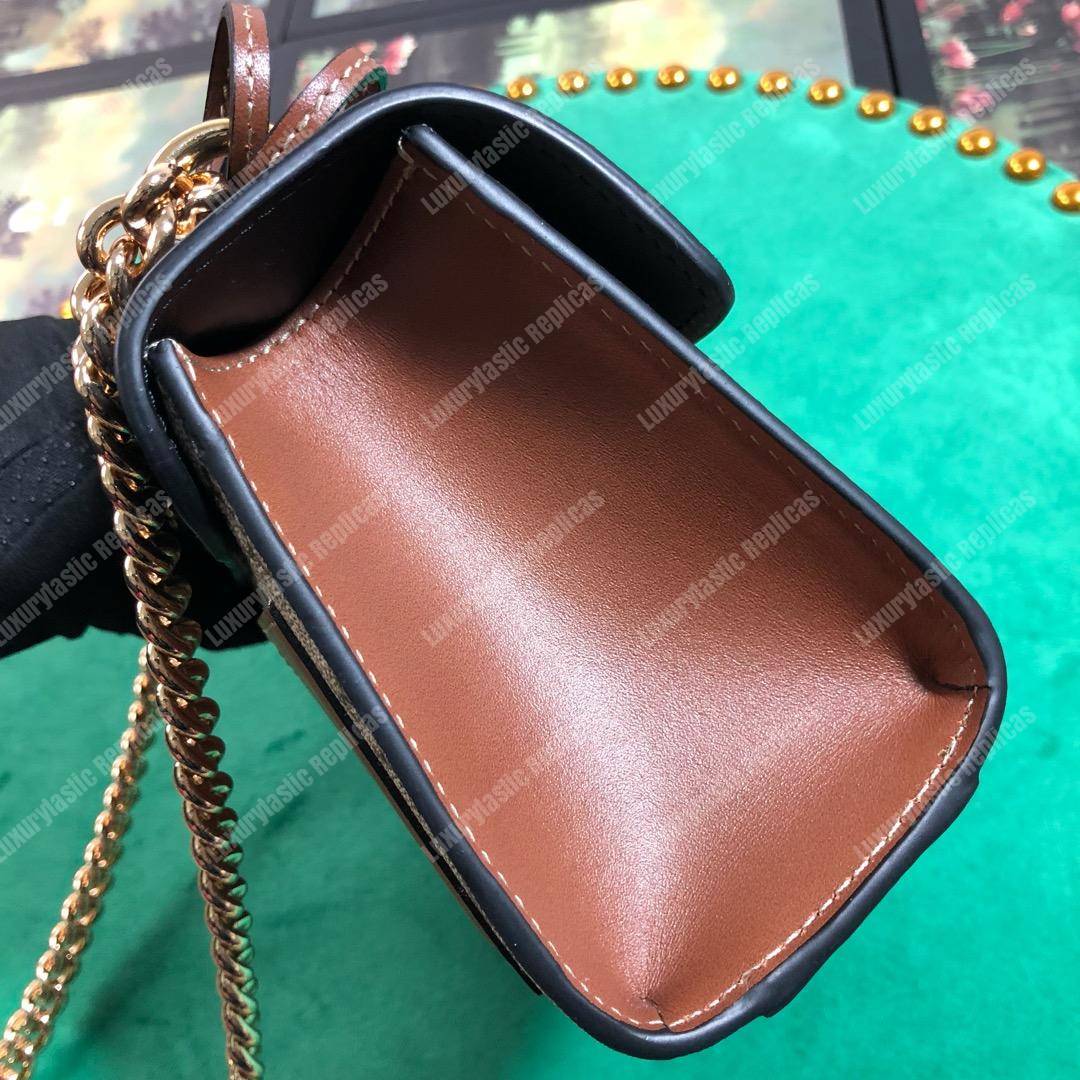 G*u*i padlock small gg sup*e canvas shoulder bag black/brown