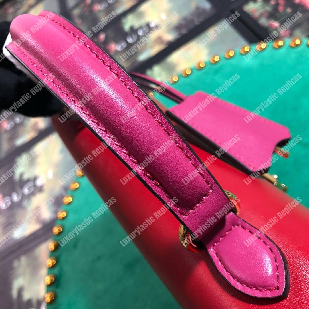 G*u*i padlock small gg top handle bag red/pink