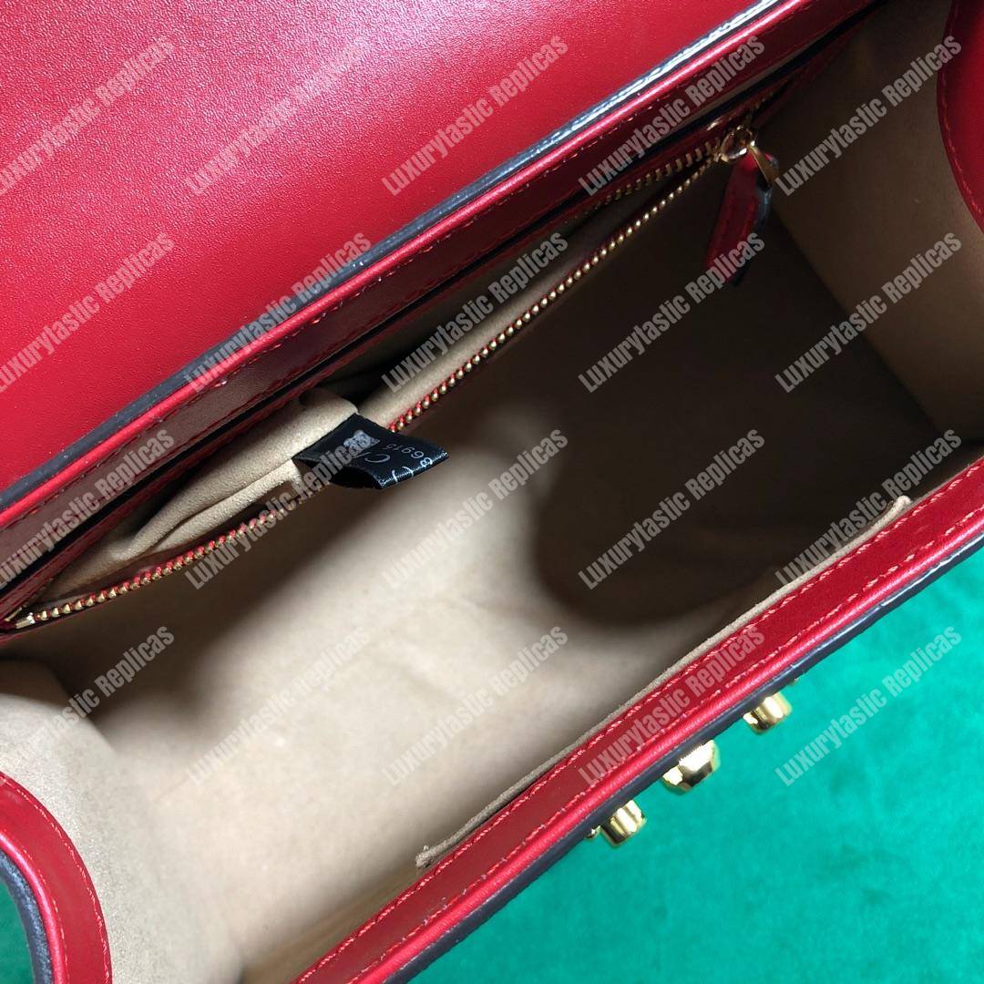 G*u*i padlock small gg top handle bag red/pink