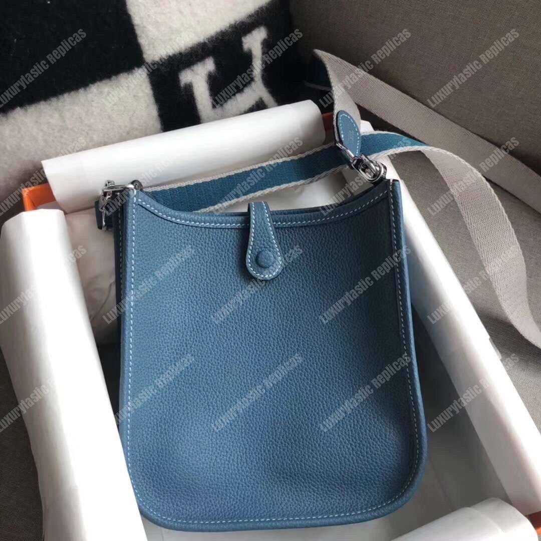 H**mes mini evelyne iii 17 clemence bag bleu nuit