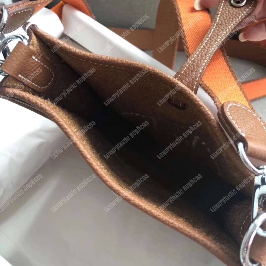 H**mes mini evelyne iii 17 clemence bag gold