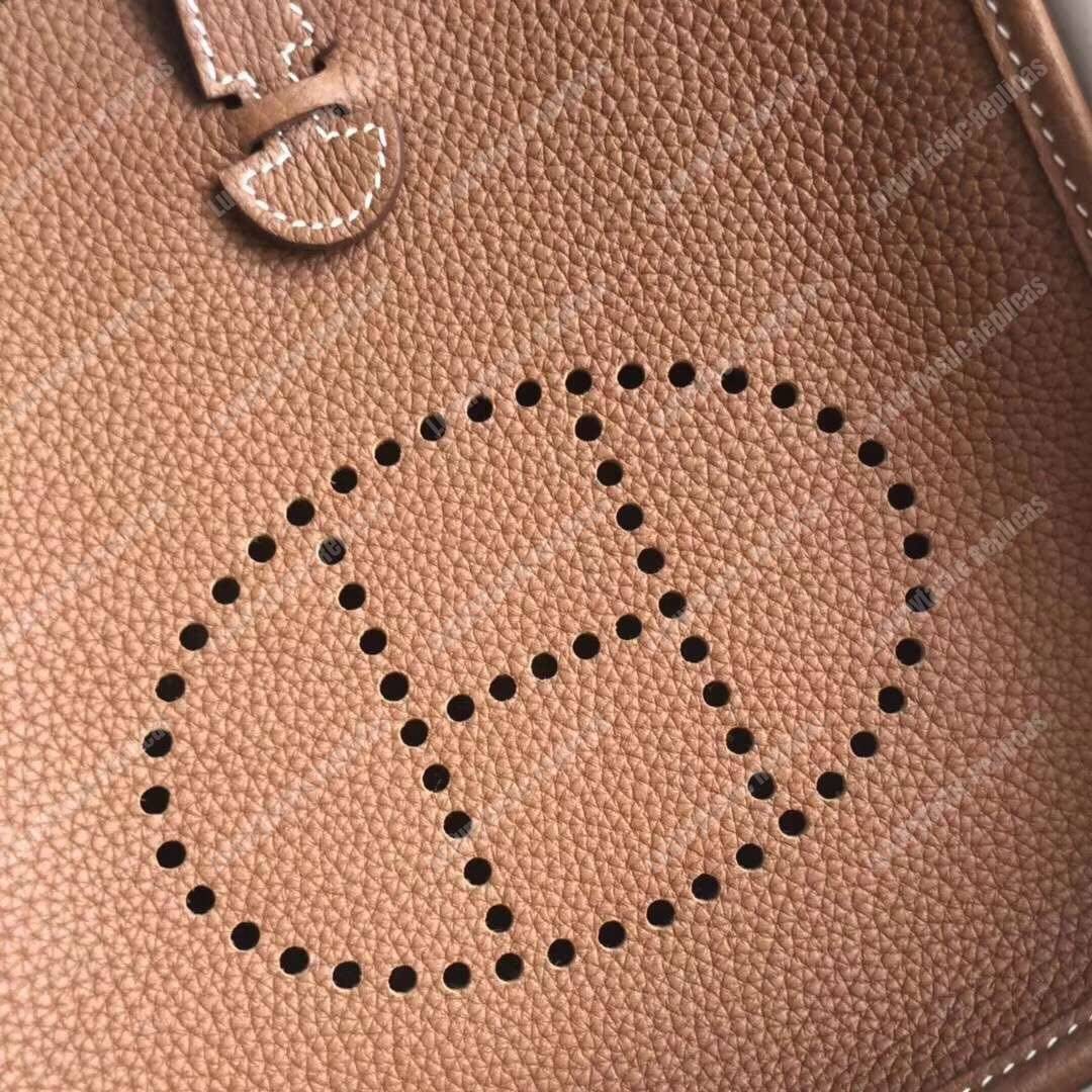H**mes mini evelyne iii 17 clemence bag gold