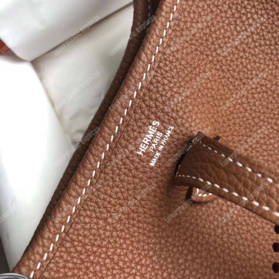 H**mes mini evelyne iii 17 clemence bag gold
