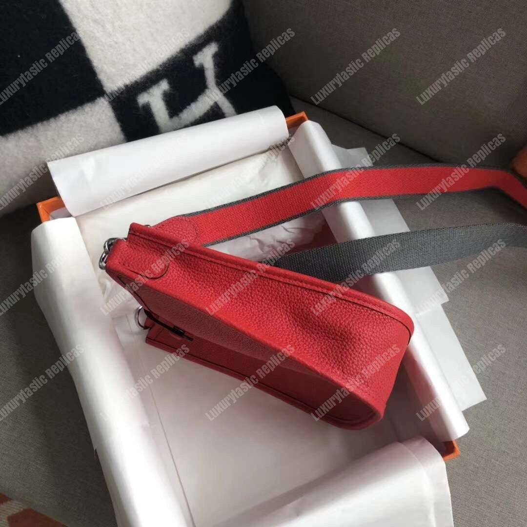 H**mes mini evelyne iii 17 clemence bag rouge casaque