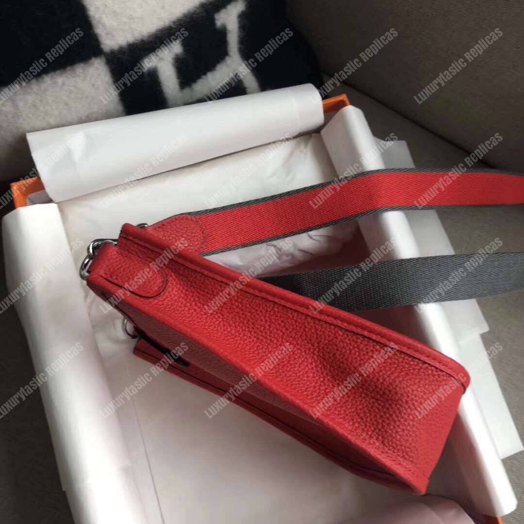 H**mes mini evelyne iii 17 clemence bag rouge casaque