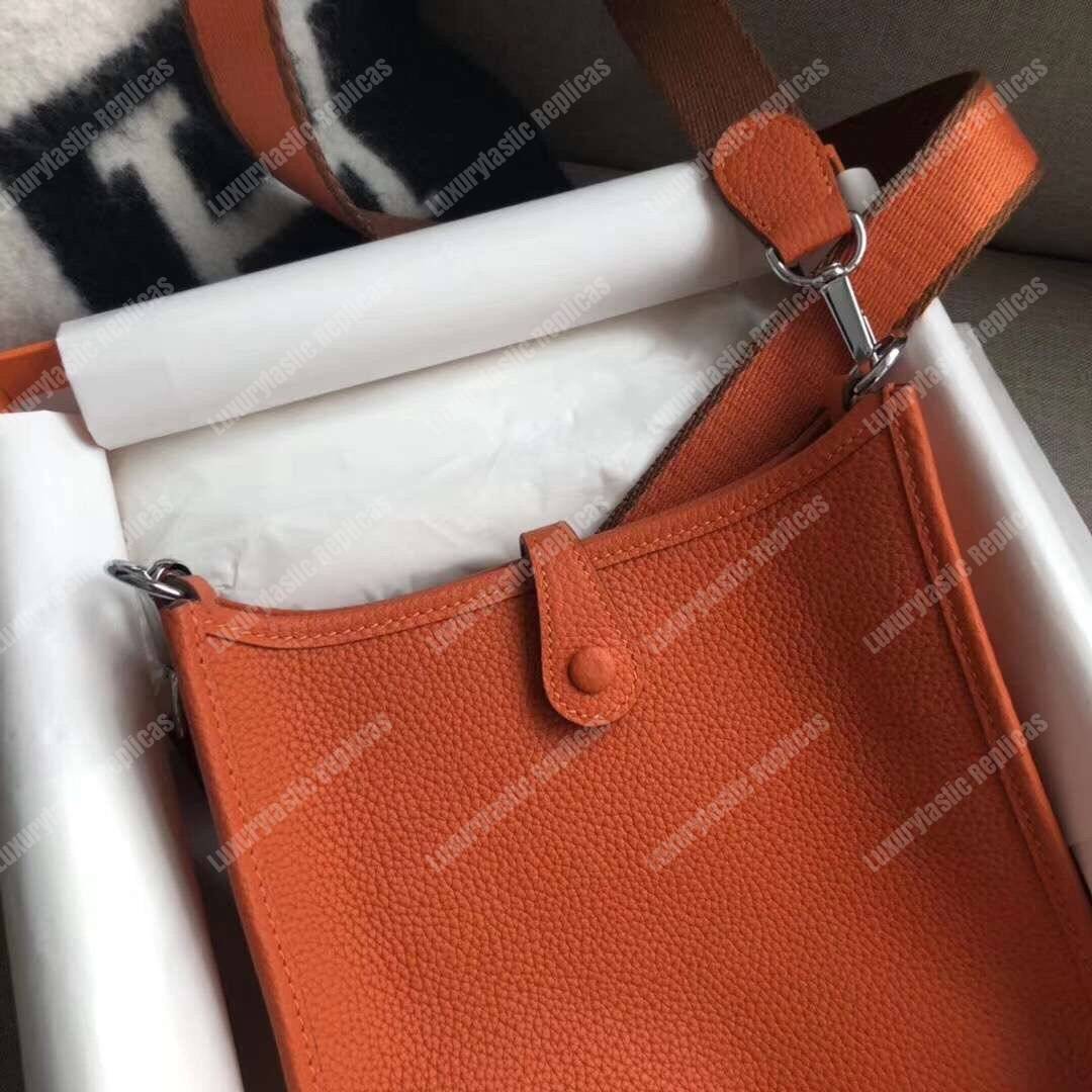 H**mes mini evelyne iii 17 clemence bag orange