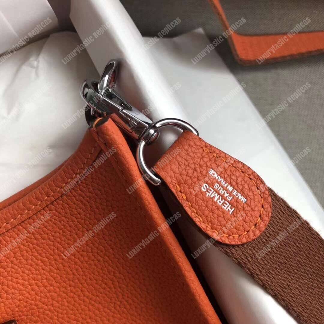 H**mes mini evelyne iii 17 clemence bag orange